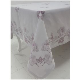 Finezza 160x320 cm Müge Lüx Jakar Kumaş Mor Dikdörtgen Masa Örtüsü