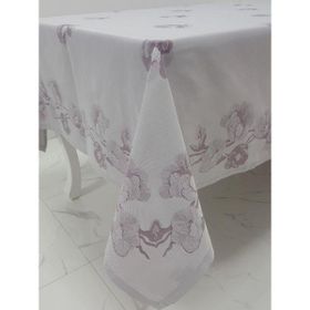 Finezza 160x320 cm Müge Lüx Jakar Kumaş Mor Dikdörtgen Masa Örtüsü