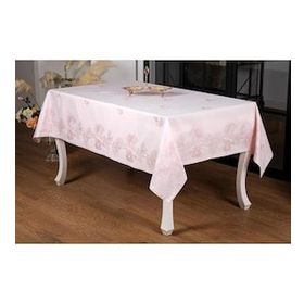 Finezza 160x320 cm Müge Lüx Jakar Kumaş Pudra Dikdörtgen Masa Örtüsü
