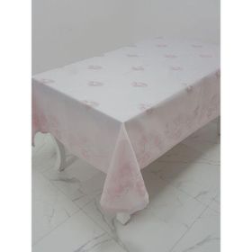 Finezza 160x320 cm Müge Lüx Jakar Kumaş Pudra Dikdörtgen Masa Örtüsü