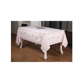 Finezza 160x320 cm Nilüfer Lüx Jakar Kumaş Pudra Dikdörtgen Masa Örtüsü
