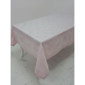Finezza 160x320 cm Nilüfer Lüx Jakar Kumaş Pudra Dikdörtgen Masa Örtüsü