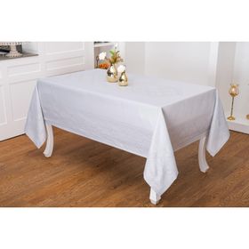 Finezza 160x320 cm Roma Lüx Jakar Kumaş Gri Dikdörtgen Masa Örtüsü