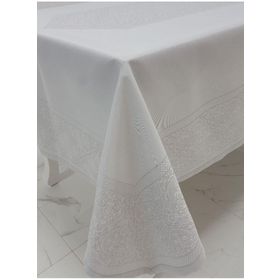 Finezza 160x320 cm Roma Lüx Jakar Kumaş Gri Dikdörtgen Masa Örtüsü