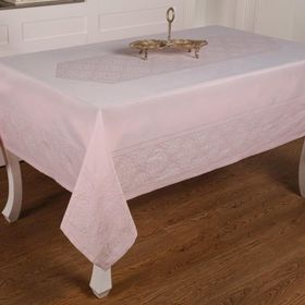 Finezza 160x320 cm Roma Lüx Jakar Kumaş Pudra Dikdörtgen Masa Örtüsü