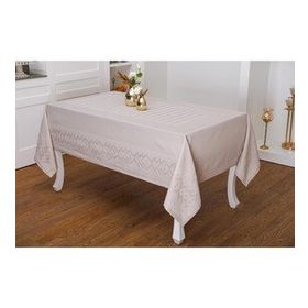 Finezza 160x350 cm Ezgi Lüx Jakar Polycotton Kumaş Taş Dikdörtgen Masa Örtüsü