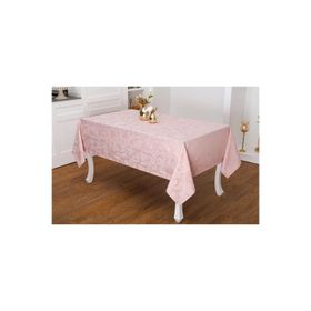 Finezza 160x350 cm İpek Lüx Jakar Polycotton Kumaş Pudra Dikdörtgen Masa Örtüsü