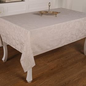Finezza 160x350 cm İpek Lüx Jakar Polycotton Kumaş Taş Dikdörtgen Masa Örtüsü