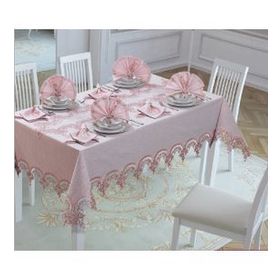 Finezza 170x230 cm 17 Parça 8 Kişilik Ahsen Dantelli Etamin Kumaş Sofra Takımı