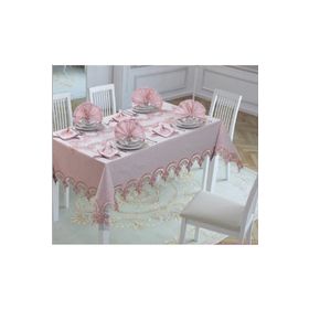 Finezza 170x230 cm 17 Parça 8 Kişilik Ahsen Dantelli Etamin Kumaş Sofra Takımı
