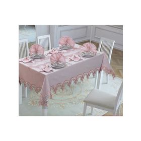 Finezza 170x230 cm 17 Parça 8 Kişilik Ahsen Dantelli Etamin Kumaş Sofra Takımı