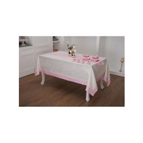 Finezza 170x230 cm 18 Parça 8 Kişilik Armine Pamuk Pembe Peçeteli Sofra Takımı