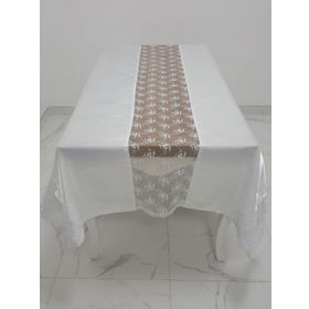 Finezza 170x230 cm Elegant Lüx Dantelli Monoray Kumaş Beyaz Dikdörtgen Masa Örtüsü