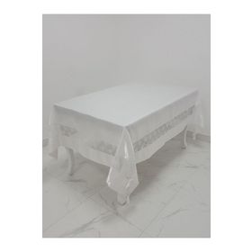 Finezza 170x230 cm Gelin Lüx Dantelli Monoray Kumaş Beyaz Dikdörtgen Masa Örtüsü