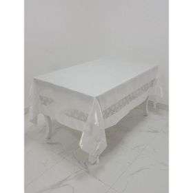 Finezza 170x230 cm Gelin Lüx Dantelli Monoray Kumaş Beyaz Dikdörtgen Masa Örtüsü