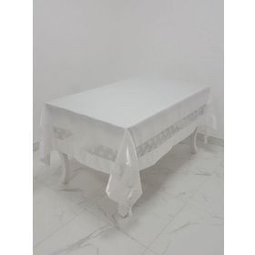 Finezza 170x230 cm Gelin Lüx Dantelli Monoray Kumaş Beyaz Dikdörtgen Masa Örtüsü