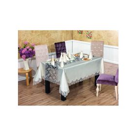 Finezza 170x240 cm 8 Kişilik Rosalinda Güpürlü Monoray Kumaş Krem Sofra Takımı