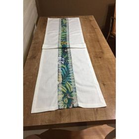 Finezza 40x140 cm Amazon Çiçek Baskılı Güpürlü Duck Kumaş Runner