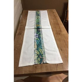 Finezza 40x140 cm Amazon Çiçek Baskılı Güpürlü Duck Kumaş Runner