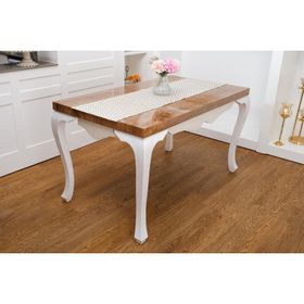 Finezza 40x140 cm Melisa Damask Baskılı Duck Kumaş Krem Gold Runner