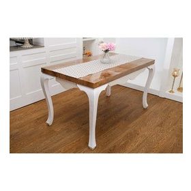 Finezza 40x140 cm Melisa Damask Baskılı Duck Kumaş Kreme Kahve Runner