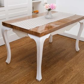 Finezza 40x140 cm Melisa Damask Baskılı Duck Kumaş Kreme Kahve Runner