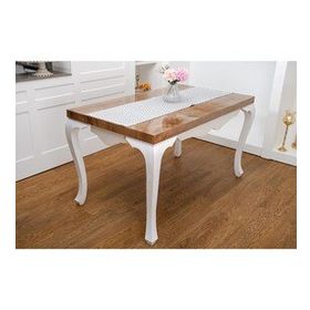 Finezza 40x140 cm Melisa Damask Baskılı Duck Kumaş Krem/Gri Runner