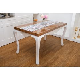 Finezza 40x140 cm Menekşe Çiçek Baskılı Duck Kumaş Runner