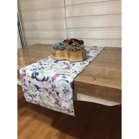 Finezza 40x140 cm Menekşe Çiçek Baskılı Duck Kumaş Runner