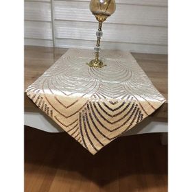 Finezza 40x140 cm Sahra Kadife Pul İşlemeli Gold Runner