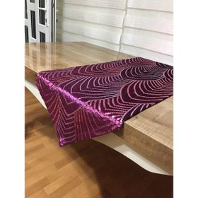 Finezza 40x140 cm Sahra Kadife Pul İşlemeli Mor Runner