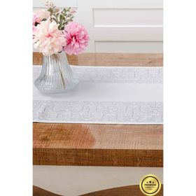 Finezza 45x150 cm Ayda Jakar Polyester Kumaş Gri Runner