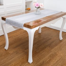 Finezza 45x150 cm Ayda Jakar Polyester Kumaş Gri Runner