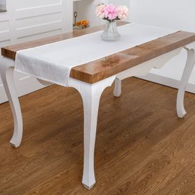 Finezza 45x150 cm Ayda Jakar Polyester Kumaş Krem Runner