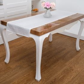 Finezza 45x150 cm Ayda Jakar Polyester Kumaş Krem Runner