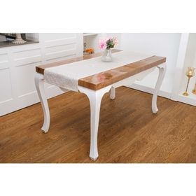 Finezza 45x150 cm Iris Jakar Polyester Kumaş Bej Runner