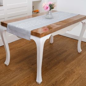 Finezza 45x150 cm Lola Jakar Polyester Kumaş Gri Runner