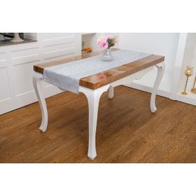 Finezza 45x150 cm Lola Jakar Polyester Kumaş Gri Runner