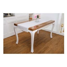 Finezza 45x150 cm Lola Jakar Polyester Kumaş Krem Runner