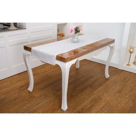 Finezza 45x150 cm Lola Jakar Polyester Kumaş Krem Runner