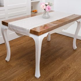 Finezza 45x150 cm Roma Jakar Polyester Kumaş Bej Runner
