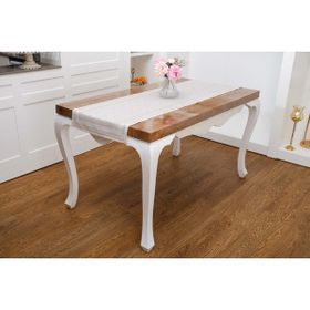 Finezza 45x150 cm Roma Jakar Polyester Kumaş Bej Runner