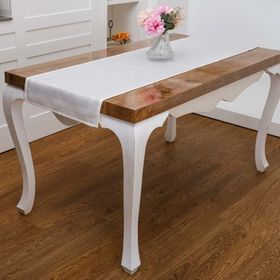 Finezza 45x150 cm Roma Jakar Polyester Kumaş Krem Runner