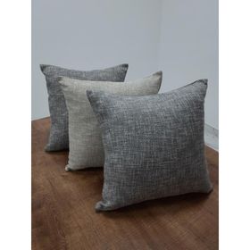 Finezza 45x45 cm Degrade Keten Kumaş Gri Kırlent