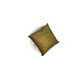 Finezza 45x45 cm Linen Pamuk Keten Baskılı Haki Kırlent