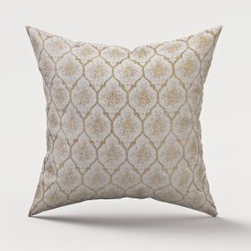 Finezza 45x45 cm Melisa Damask Baskılı Duck Kumaş Gold Kırlent