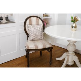 Finezza 45x45 cm Melisa Damask Baskılı Duck Kumaş Kahverengi Kırlent