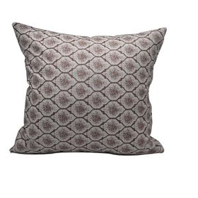 Finezza 45x45 cm Melisa Damask Baskılı Duck Kumaş Kahverengi Kırlent