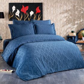 Finezza 586 6 Parça Monaco Bambu Jakar Kumaş İndigo Çift Kişilik Nevresim Takımı
