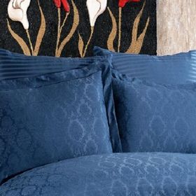 Finezza 60x80 cm Monaco Bambu Jakar Kumaş Indigo 2'li Oksford Yastık Kılıfı
